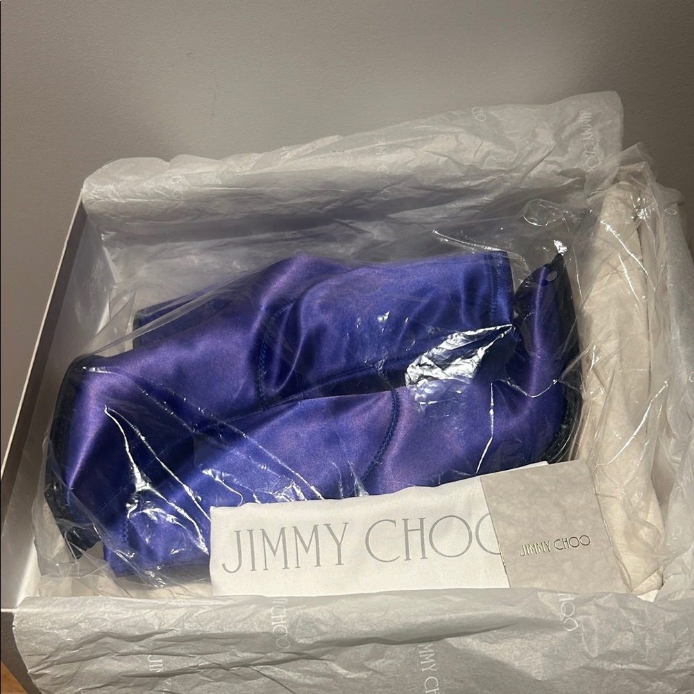 Jimmy Choo Shimmering Purple Heeled Boots - Picture 9 of 10